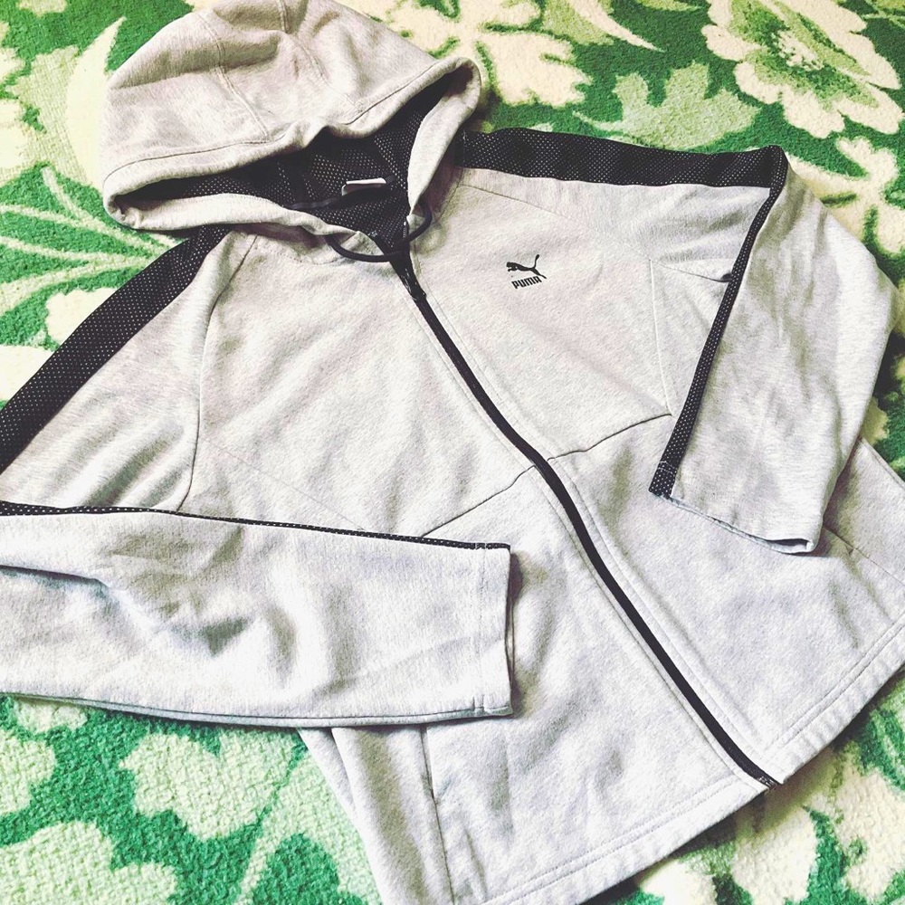 Puma zip up hooded sweatshirt